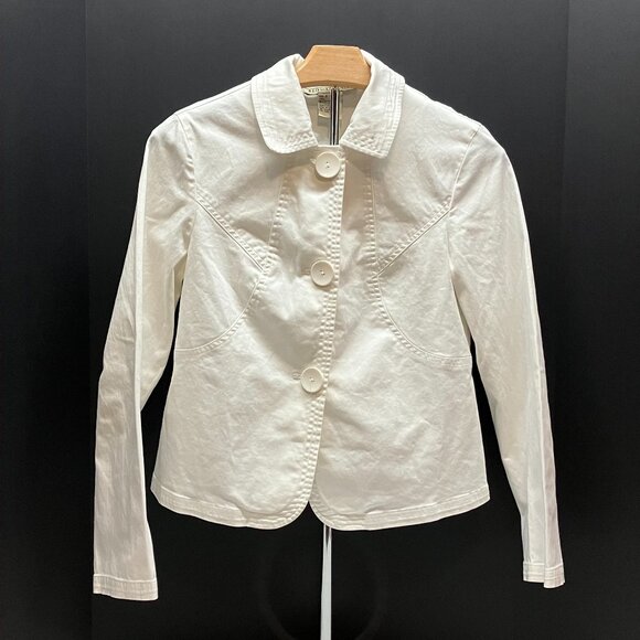 Requirements Womens White Long Sleeve Fitted Summer‎ Button Up Jacket Size S - Picture 1 of 4